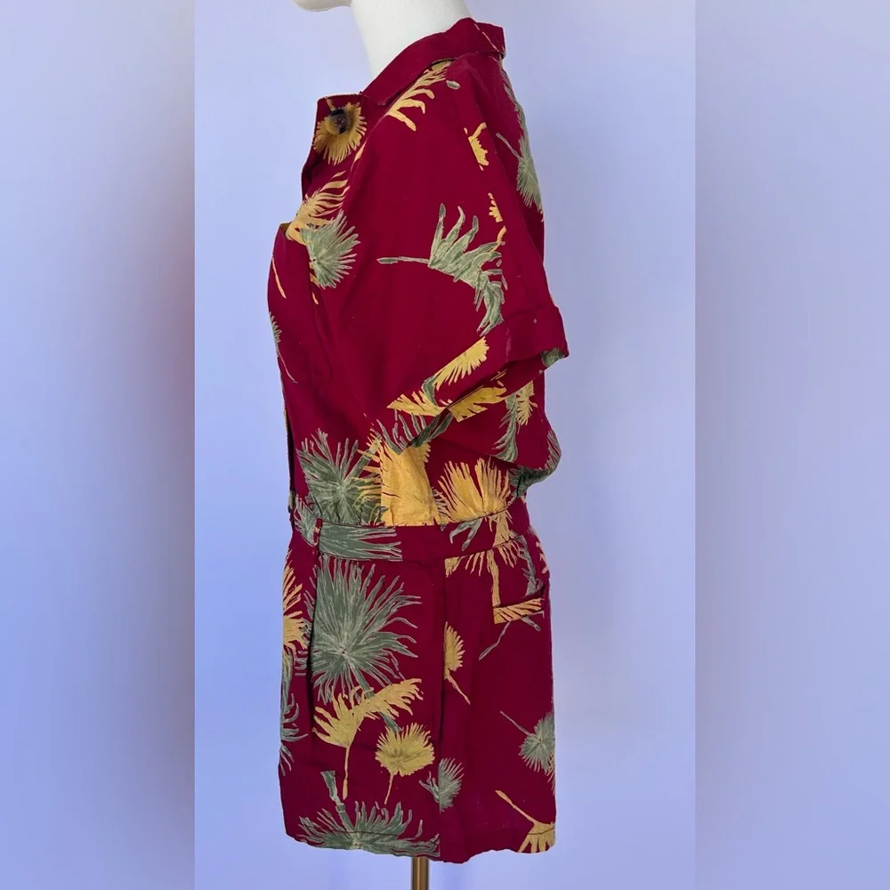 Free People Women’s Malibu Romper‎ Red Combo Tropical Print Size Small